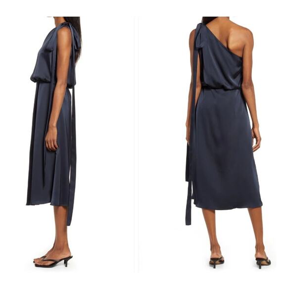 AMY LYNN GEMMA DRESS – NAVY BLUE – ONE SHOULDER – SIZE [INSERT SIZE] 46" LENGTH - Picture 2 of 11